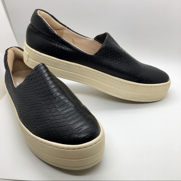 J/Slides Black Snake Skin Platform Slip-On Sneakers (ME) - Picture 2 of 6